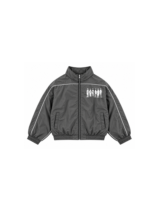 GREY MNTD ZIP UP