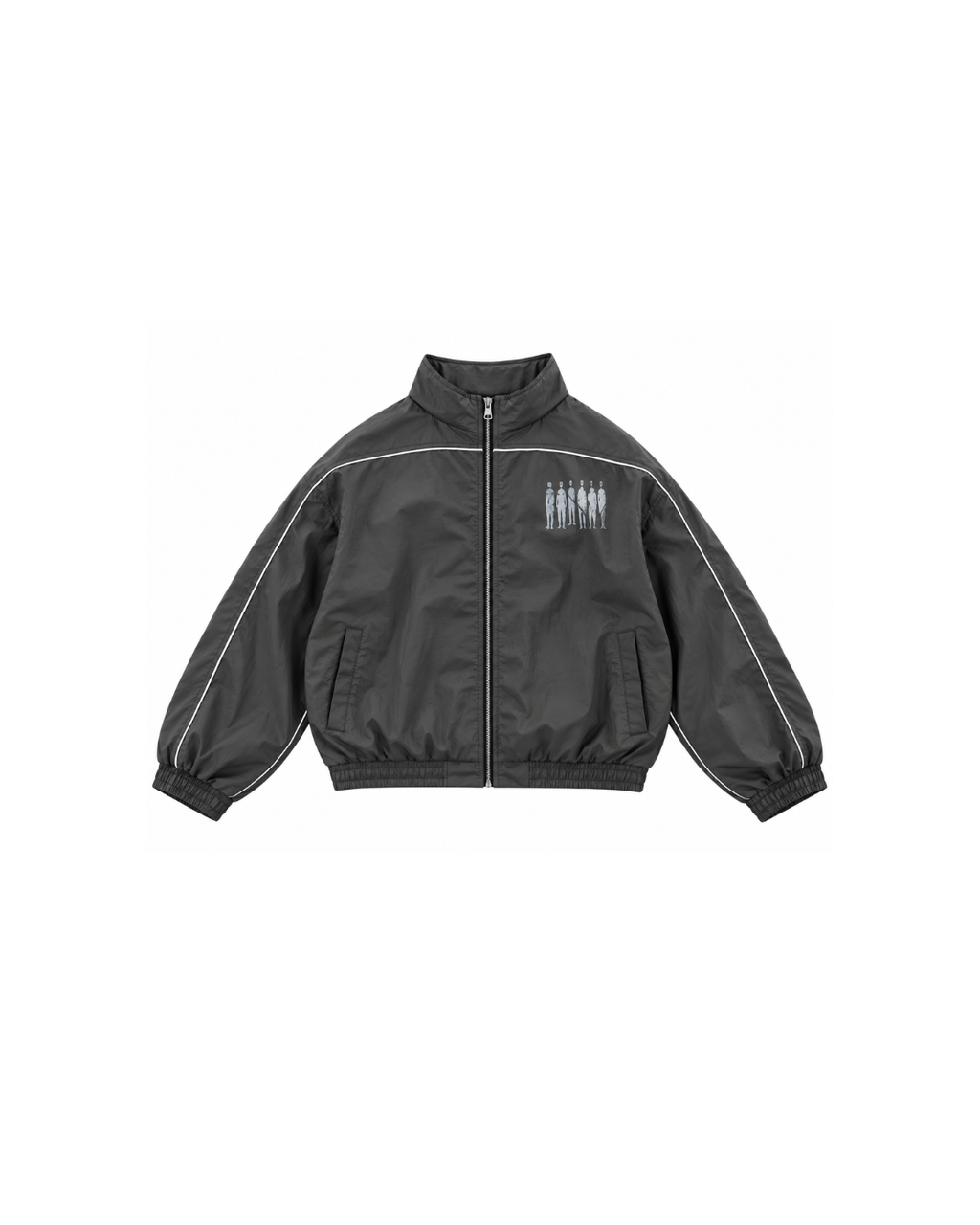 GREY MNTD ZIP UP