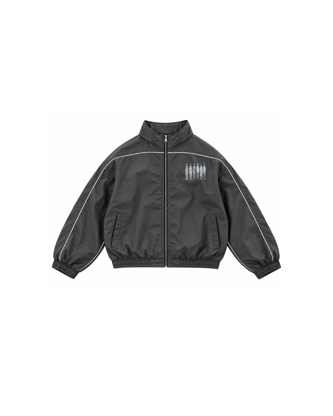 GREY MNTD ZIP UP